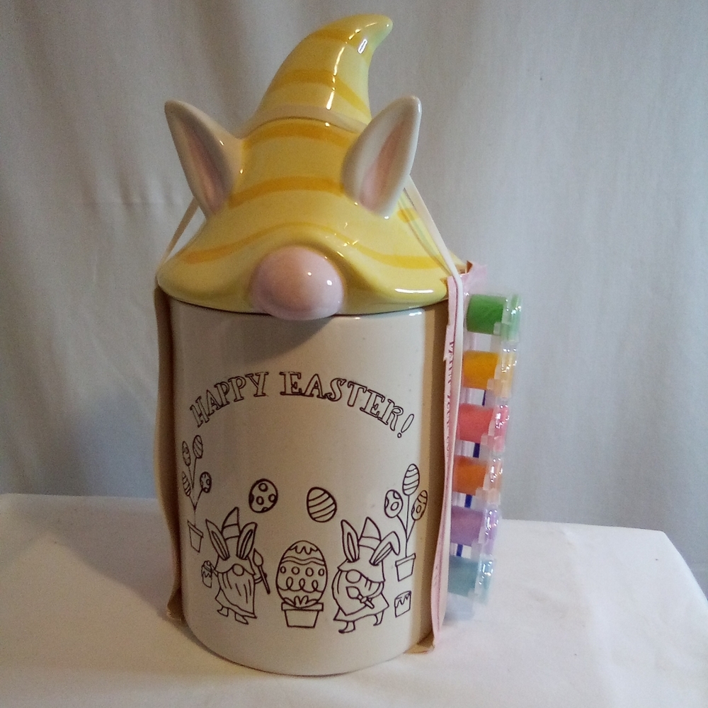 Carrot patch cottage Easter Gnome cookie jar paint your own